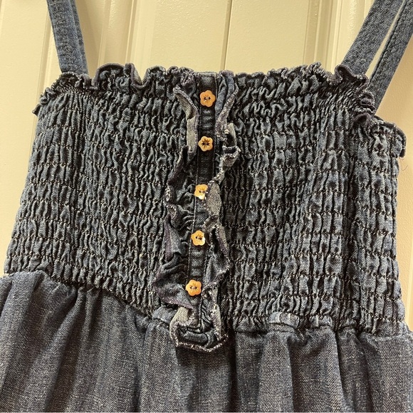 JUICY COUTURE Cotton Linen Denim Eyelet Dress Navy - S - Picture 8 of 11